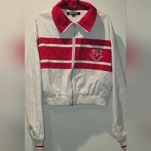 EleVen by Venus Williams Red and White Varsity Jacket